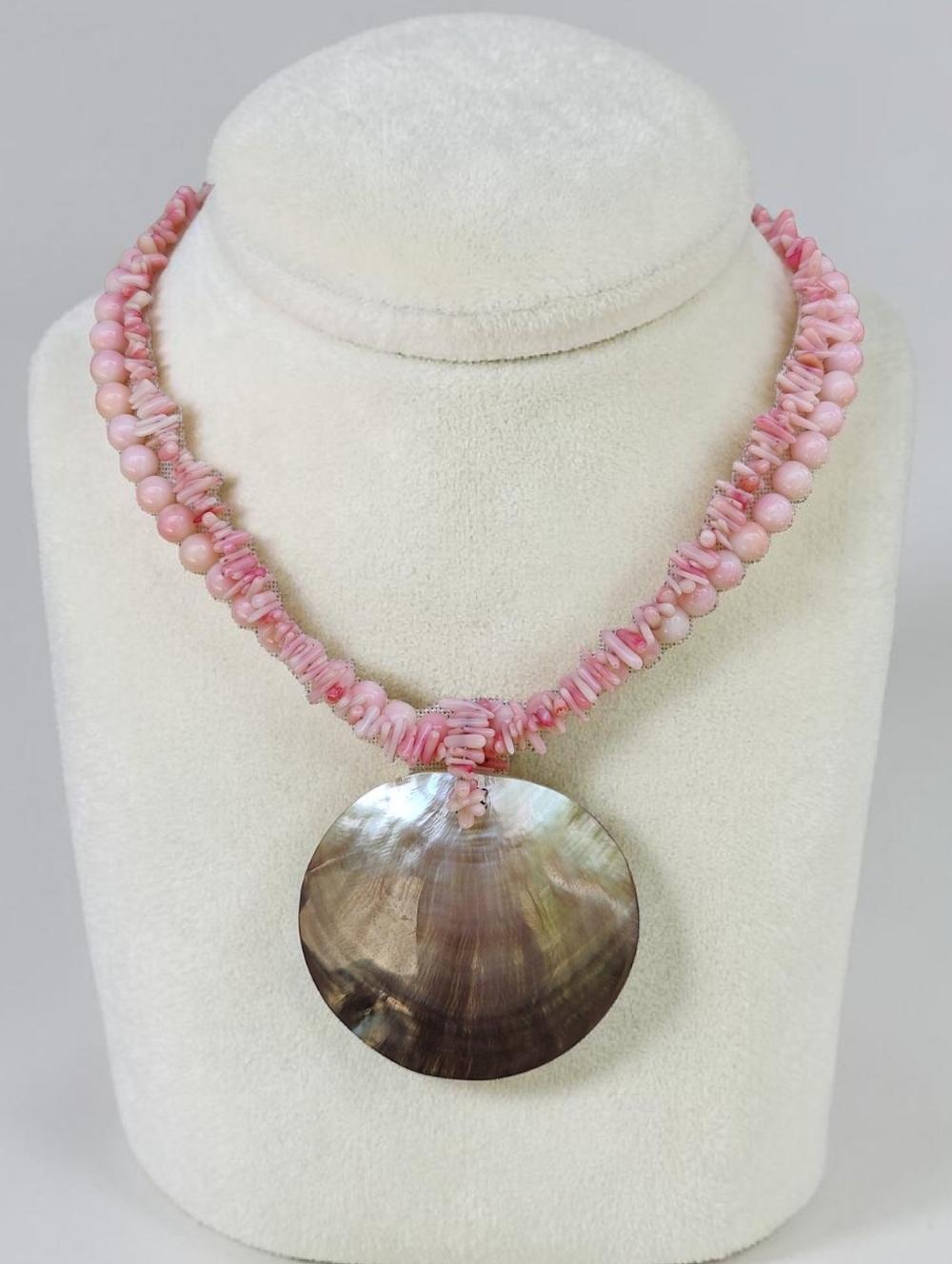 🪸 Designer Sterling Silver Coral And Shell Necklace